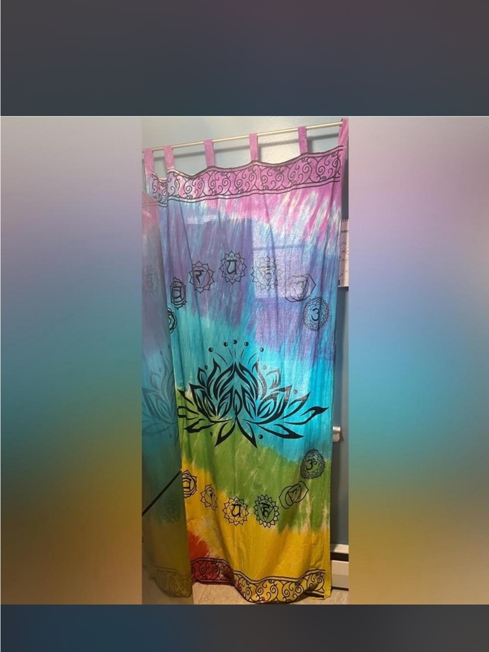 Boho Lotus Chakra Wall Tapestry in Rainbow Colors